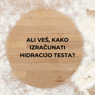 Kako izračunamo hidracijo testa?