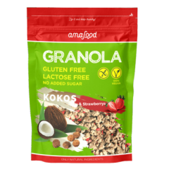 Granola AMAFOOD kokos in jagoda brez glutena, 200 g